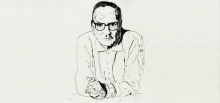 Ennio Morricone, pen drawing, 2020 © Fondation Erica Sauter, Genève