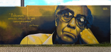 Saramago graffiti in Rua Alfonso de Albuquerque