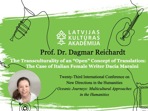 Lecture about "The Transculturality of an 'Open' Concept of Translation: The Case of Italian Female Writer Dacia Maraini"